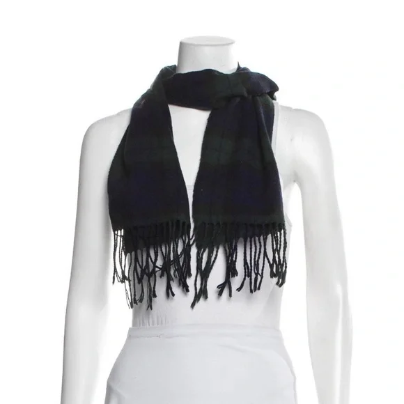 *RESERVED* DIOR MONSIEUR Men's Blue & Green Tartan Scarf - Picture 3 of 3